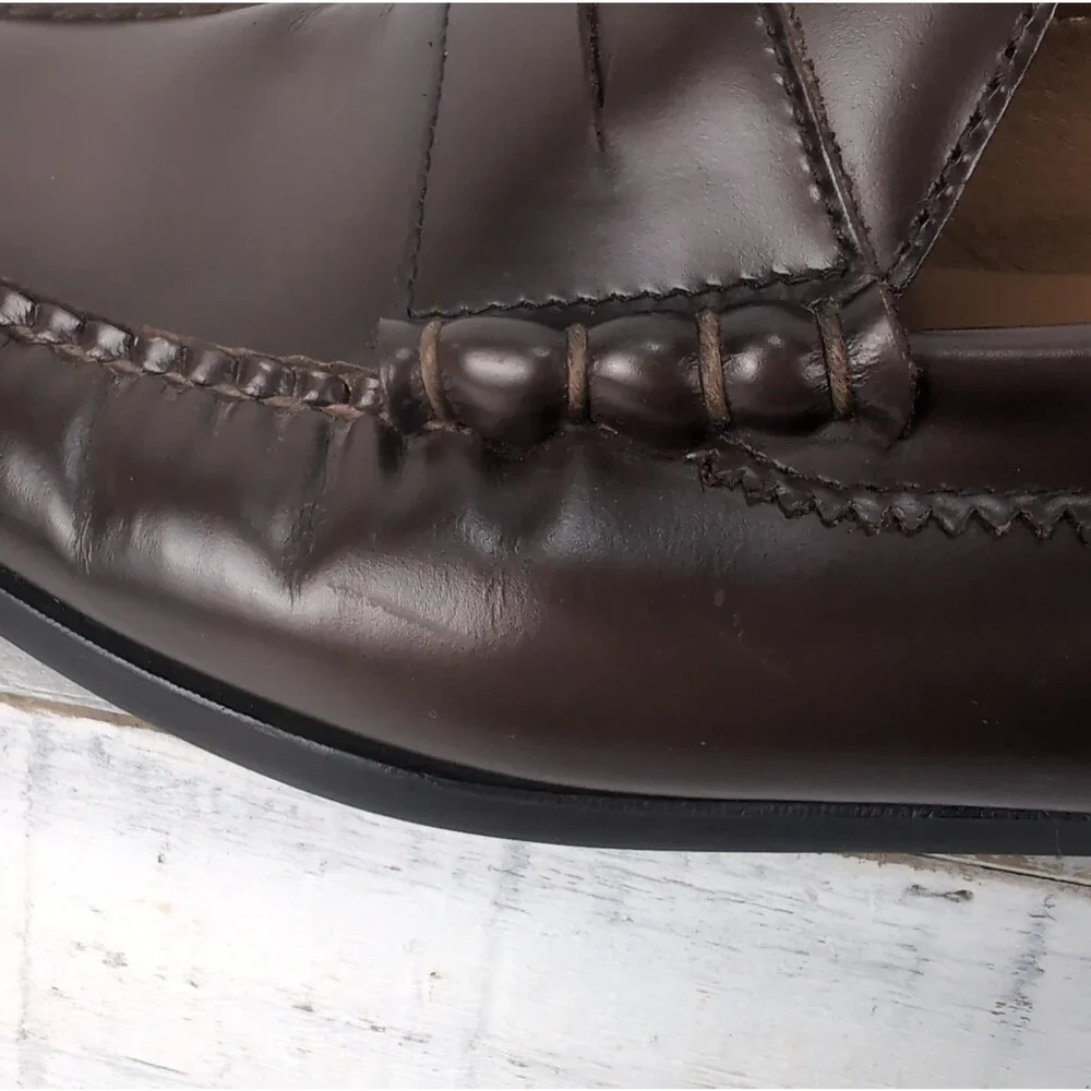 J Crew Camden Penny Loafers Men’s 11.5 Dark Brown Leather Rubber Sole AV166